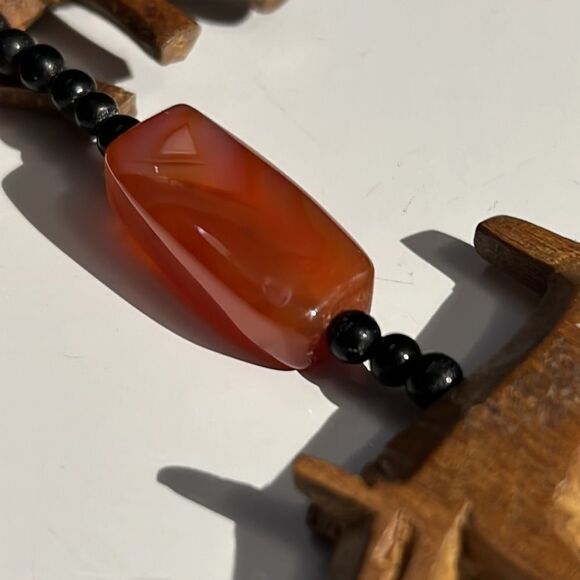 Vintage African-Style Mixed Media Necklace - 29 Inches - Picture 10 of 12